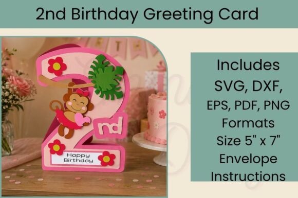3D SVG Birthday Design for a Tropical Monkey Celebration