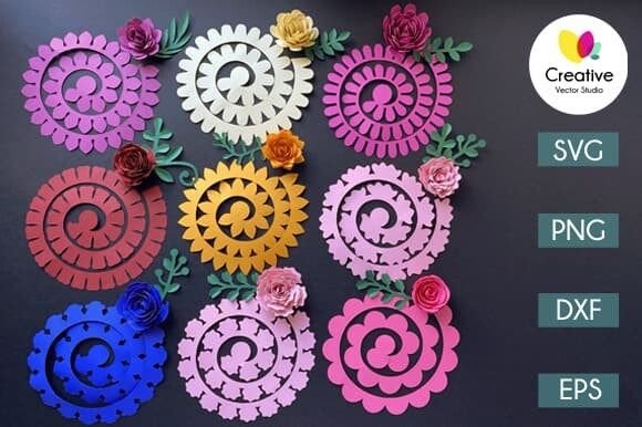 3D SVG Rolled Flower for Professional Design Projects