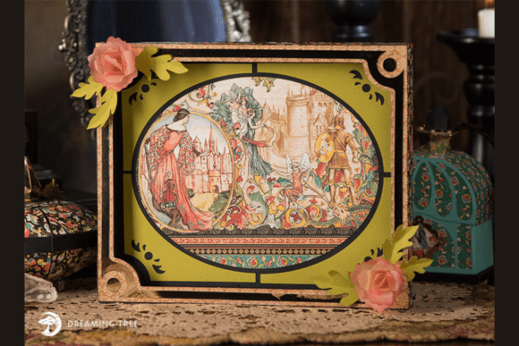 Antique Tray SVG: A 3D Graphic Design Asset for Centerpiece Branding