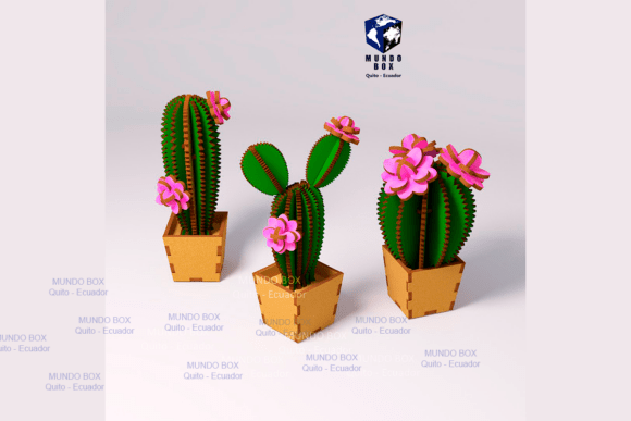 Cactus, Flores Archivos Para Corte Láser – 3D SVG Paper Flowers for Editorial Design
