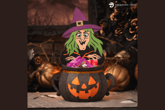 Candy Cauldron SVG: A Festive 3D Design for Halloween Creations