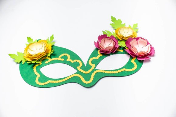 Carnival Mask - Carnations 3D SVG for Mardi Gras Creations