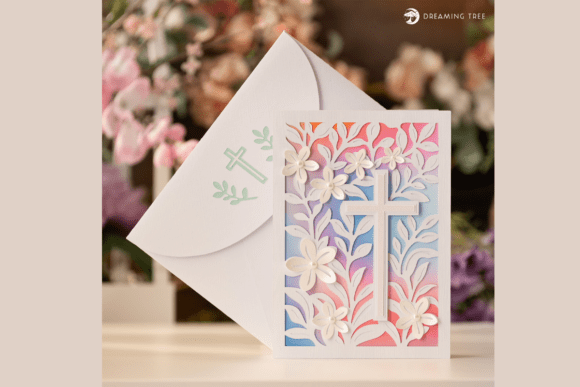 Easter Cross Card SVG: A 3D Design for Seasonal Crafting