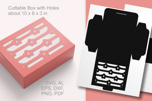 Flowers N Stripes Window Rectangular Box β A 3D SVG Gift Box for Bloggers
