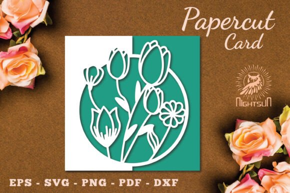 Flowers Papercut Card Template SVG 2: A Versatile 3D Design for Cards And Invites