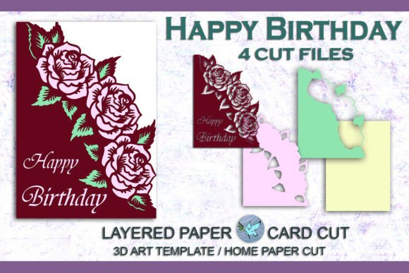 Happy Birthday Roses Paper Cut Card SVG Review