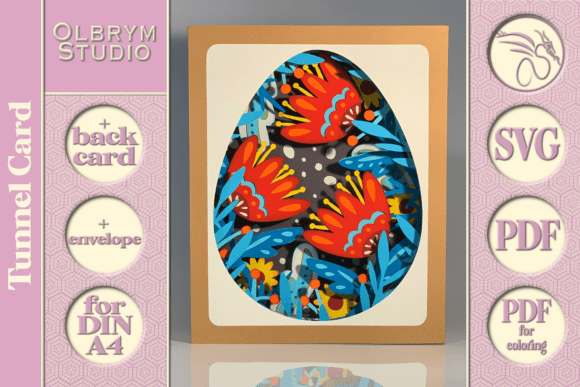 Magic Flowers Tunnel Card 3D SVG: A Vibrant Easter Design for Creative Branding