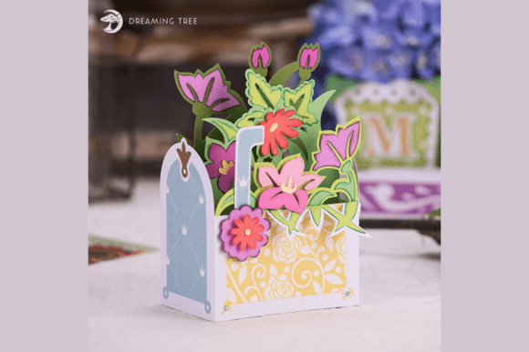 Mailbox Bouquet Box Card SVG: A 3D Graphic Design Asset for Creative Sellers
