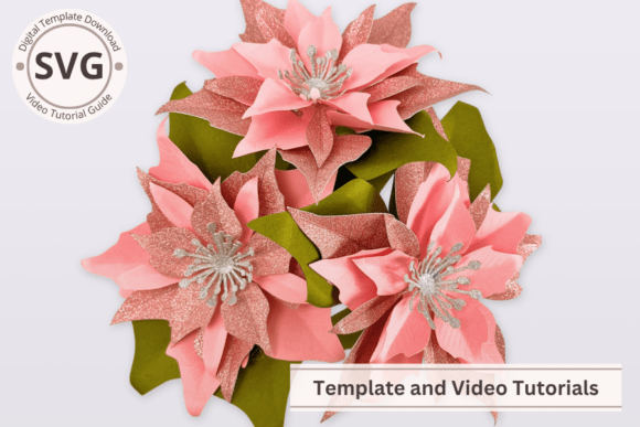 Paper Flower Poinsettia SVG Template for 3D Paper Flowers