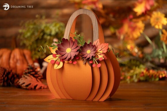 Pumpkin Charm Tote 3D SVG: A Fall Design for Handmade Success