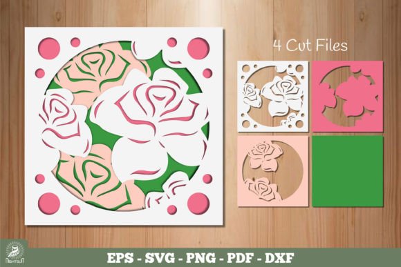 Rose Flowers Layered Papercut SVG: A Versatile Laser-Cut Wall Decor Asset