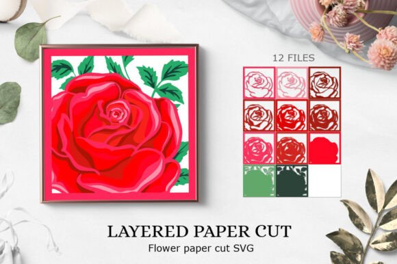 Rose Paper Cutting File Flower Paper: A 3D SVG Asset for Paper Flowers Projects