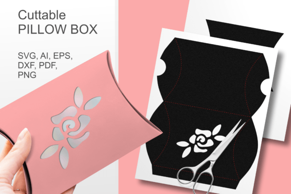 Small Rose Holes Pillow Box Template SVG: A 3D Gift Box Design for Creative Sellers