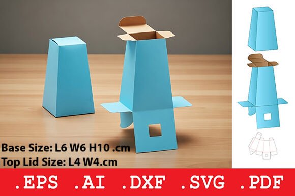 Tall Tapered Display Box: A 3D SVG Object for Bold Design Projects