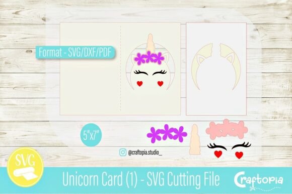 Unicorn Card – 3D SVG Greeting Design for Creative Projects