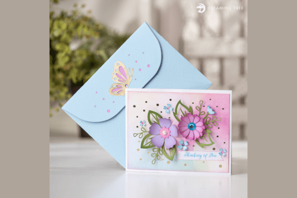 Wisteria Paperscape Card SVG: A 3D Greeting Card for Branding Elegance